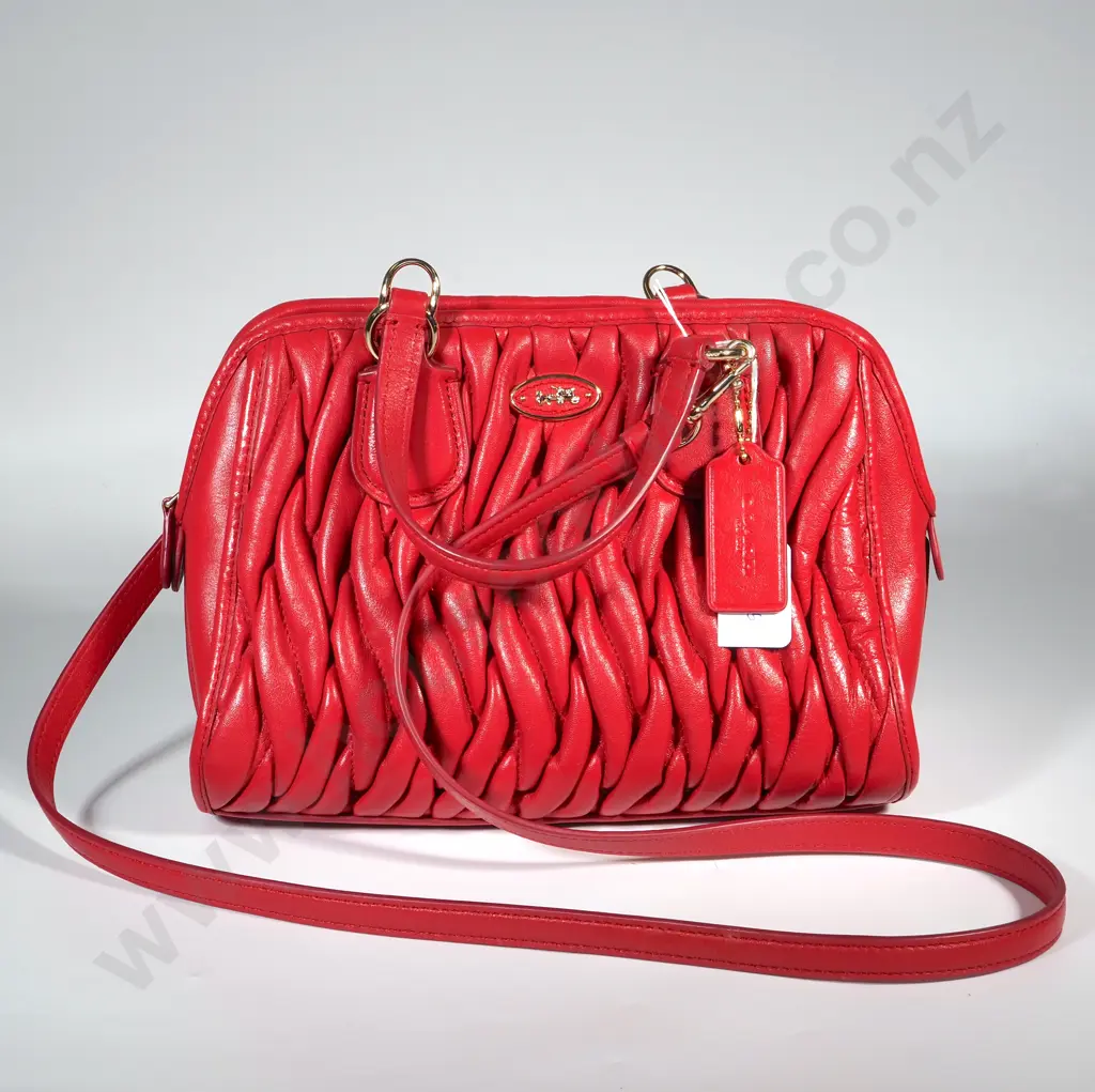 COACH Mini Nolita Satchel Gathered Leather in Red Image 1++