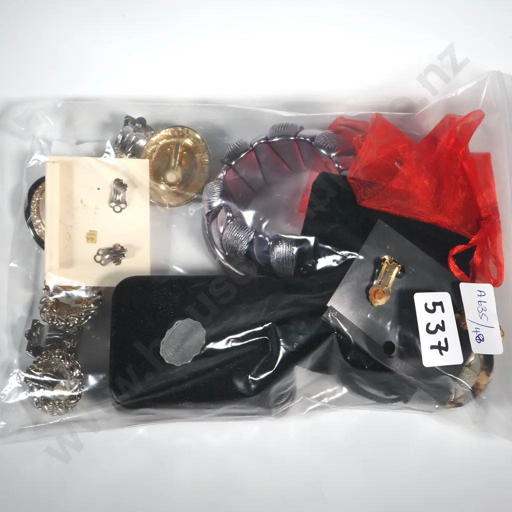 Collection Of Costume Earrings Including  Pair Of Wedgwood Earrings, Cultured Pearl Earrings & CZ Earrings & Two Bangles Image 1++