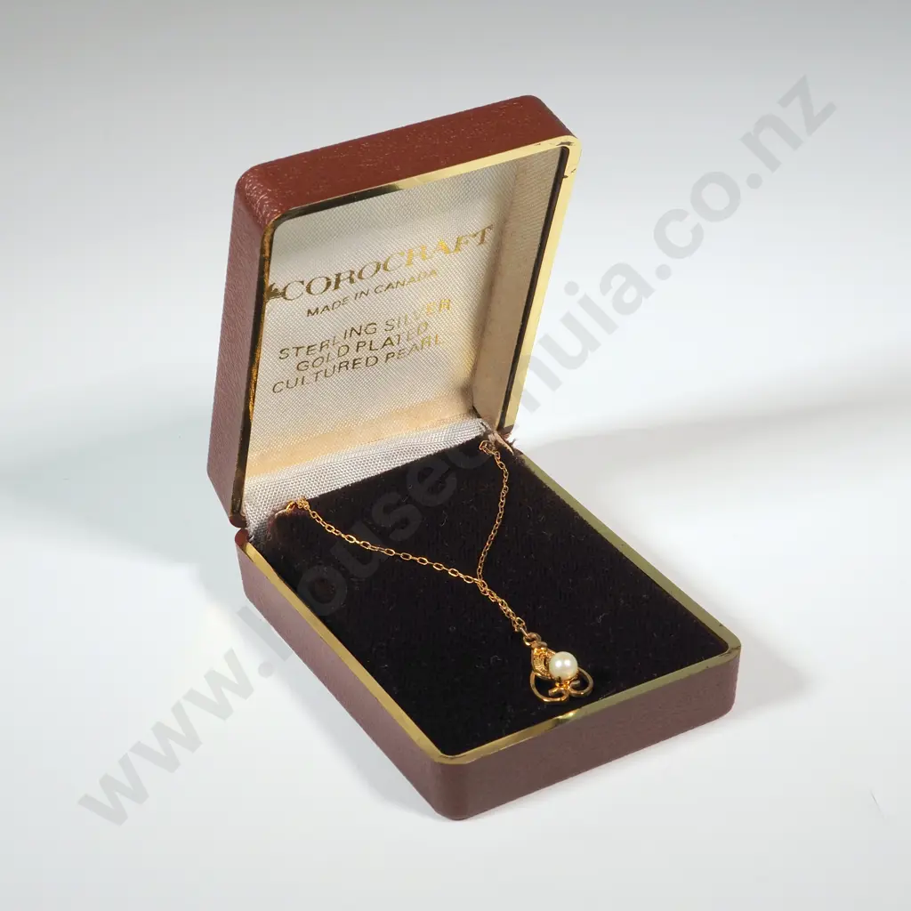 Corocraft Sterling Silver & Gold Plated Cultured Pearl Pendant  Image 1++