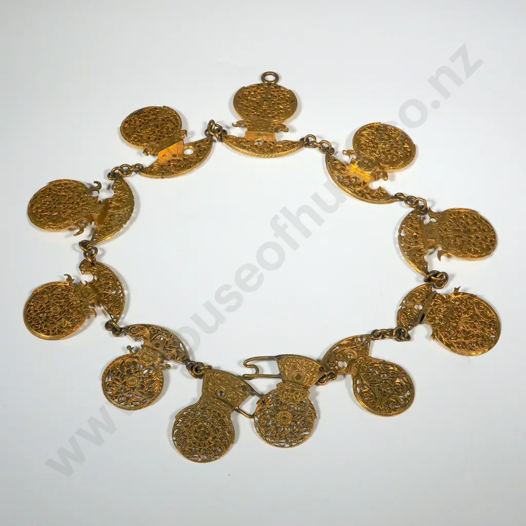 Verge Fusee Gilt Brass Pendant Necklace With Hook Clasp Image 1++