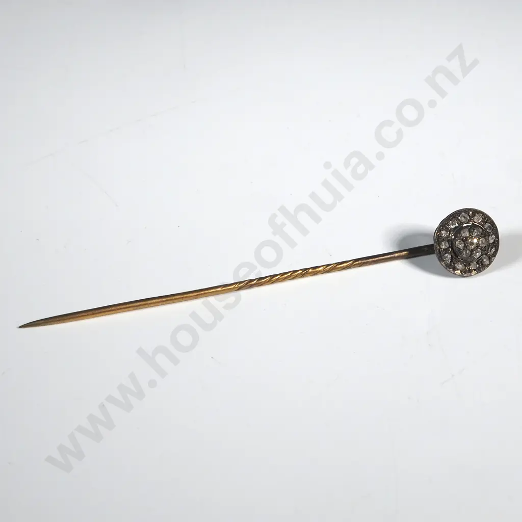 Antique Diamond Stick with a Silver & Base Metal Mount Image 1++