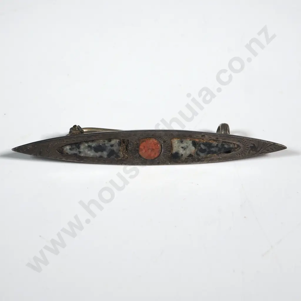 Silver & Scottish Stone Brooch  Image 1++