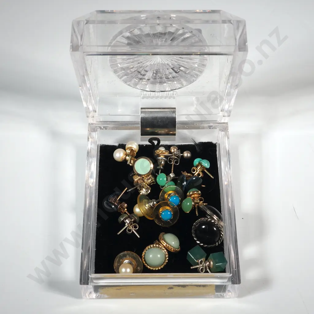 Box of Assorted Costume Earrings Image 1++