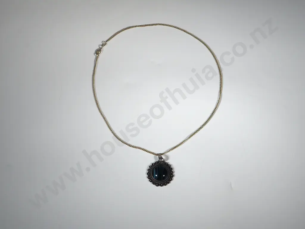 Sterling Silver Chain w .900 Marked Pendant Image 1++