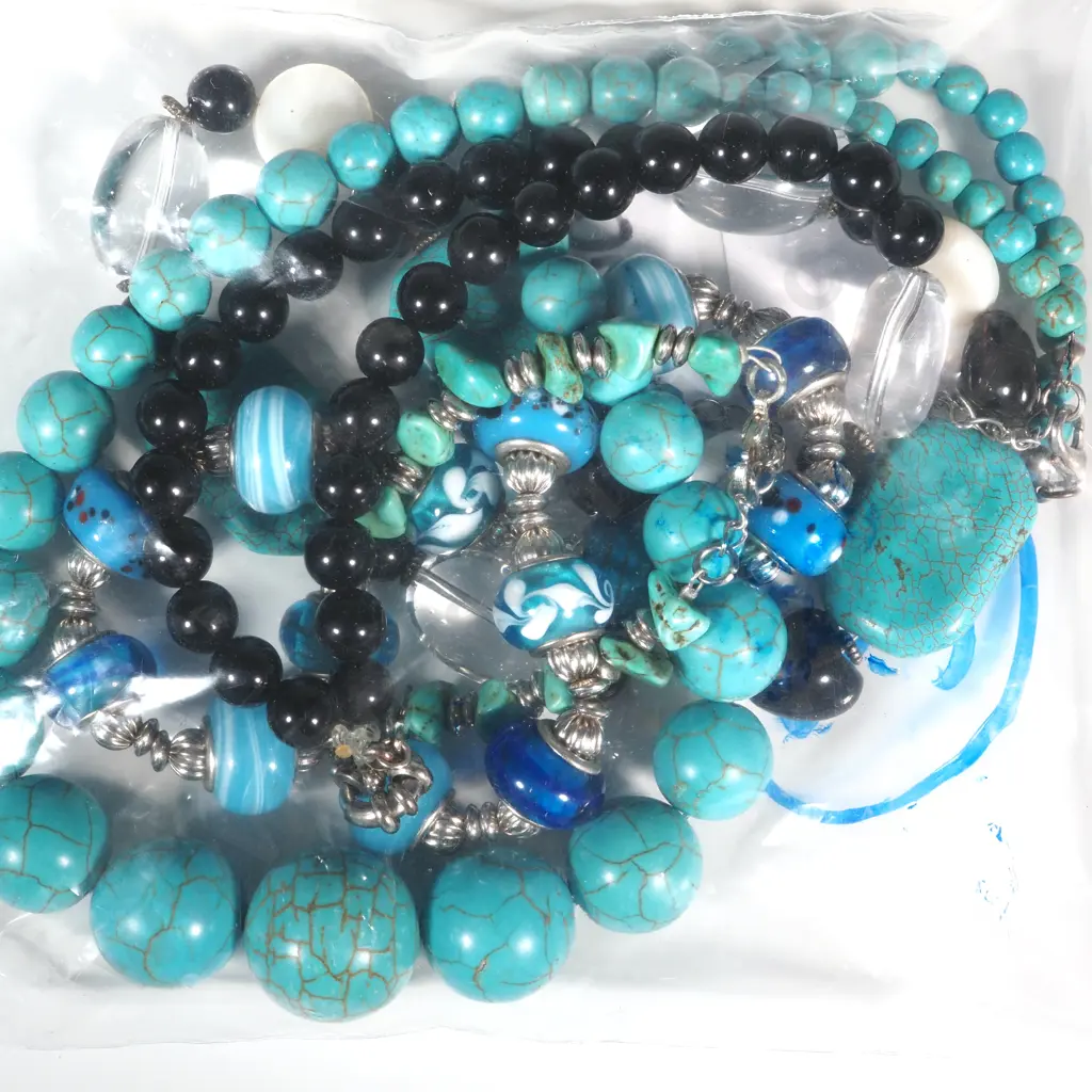 Three Decorative Bead Necklaces w TurquoiseTheme. Image 1++