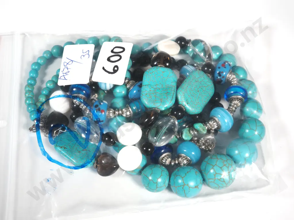 Three Decorative Bead Necklaces w TurquoiseTheme. Image 1++