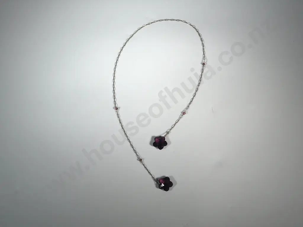Chain w Purple Stones at Each End Image 1++