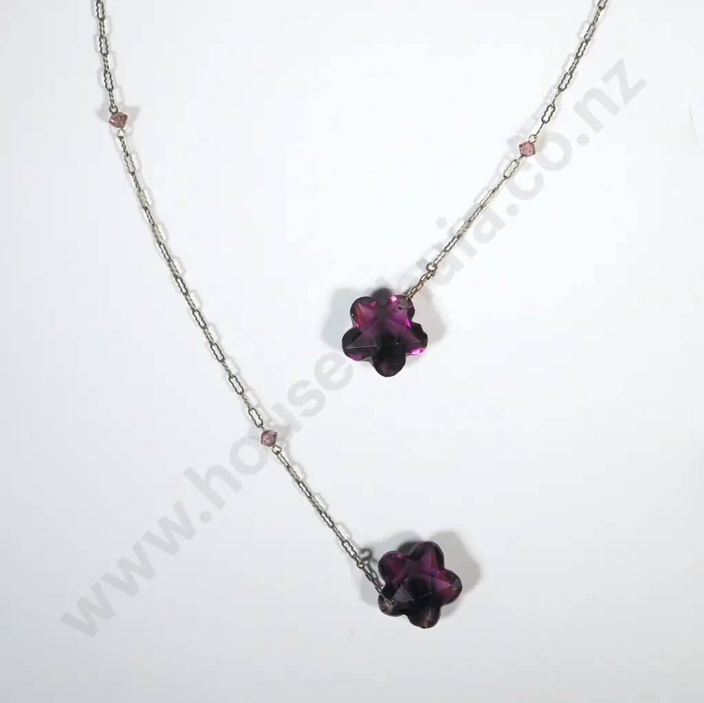 Chain w Purple Stones at Each End Image 1++