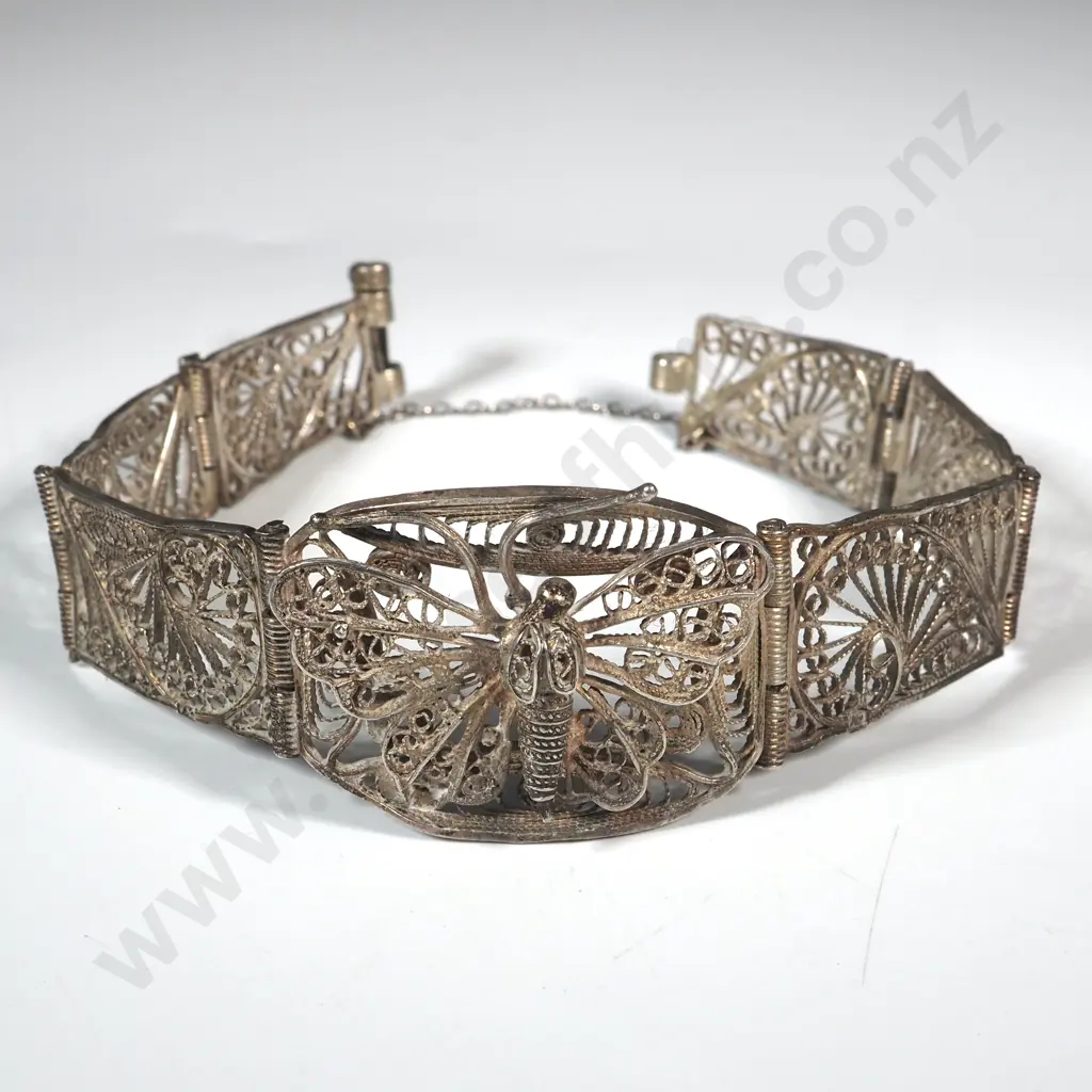 Sterling Silver Filigree Butterfly Bracelet Image 1++