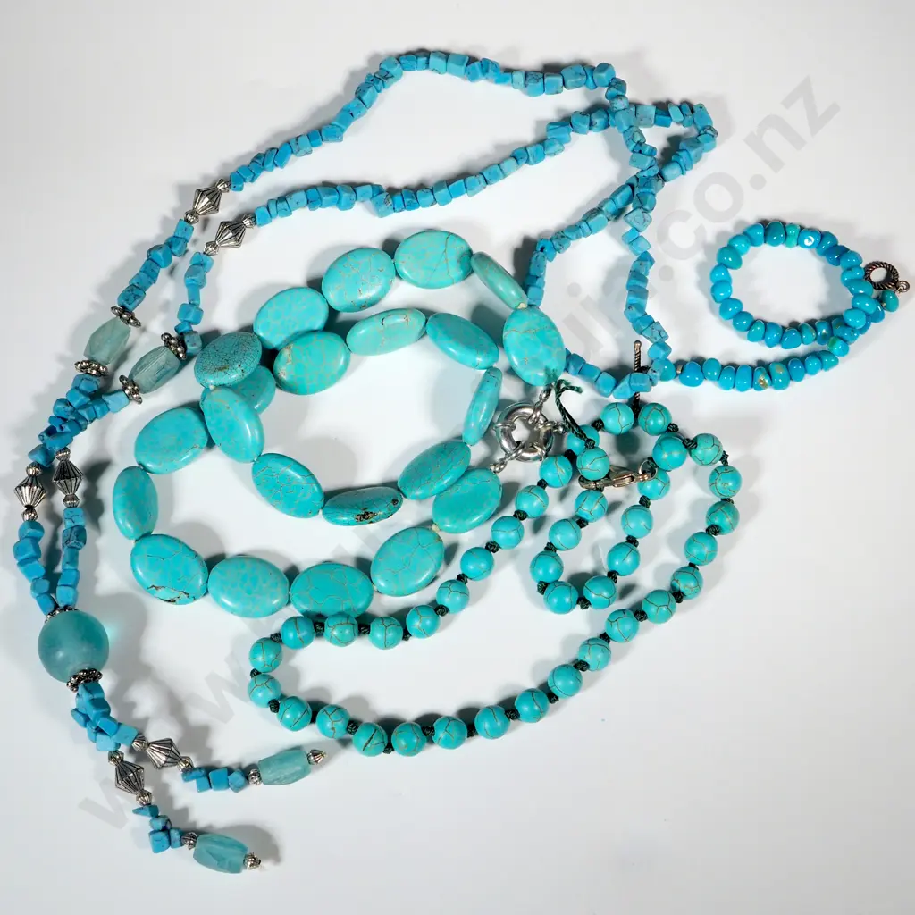 Three Decorative Bead Necklaces w TurquoiseTheme. Image 1++