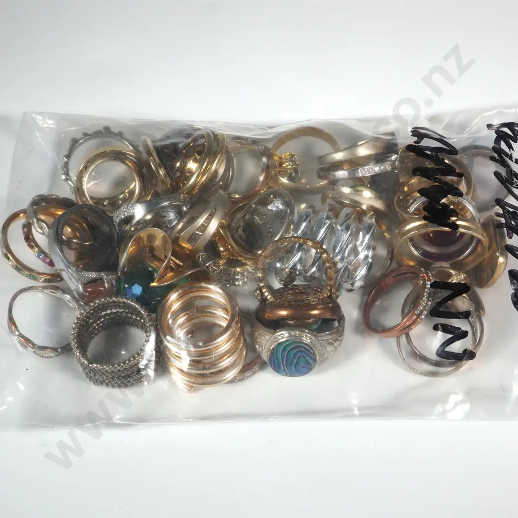 Quantity Of Costume Jewellery Rings with Coloured Stones Image 1++