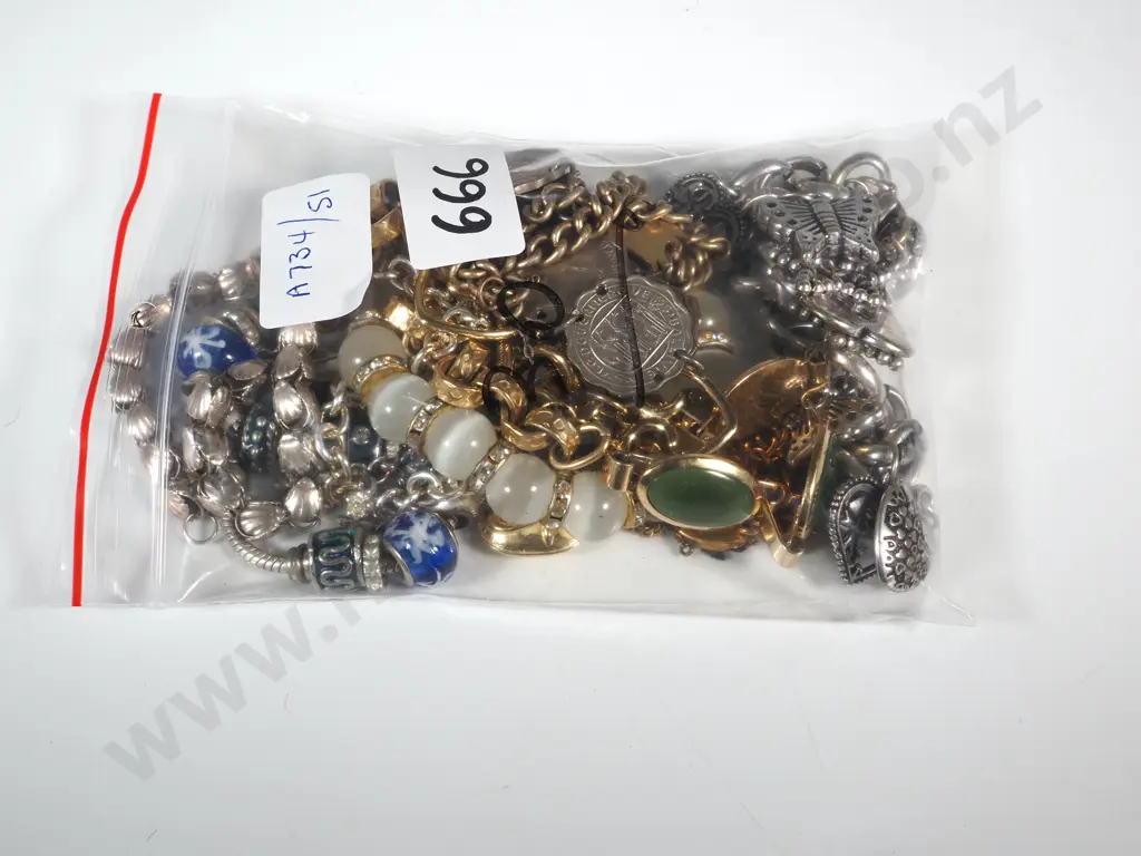 Quantity Of Costume Jewellery Bracelets Including A Pandora Style Charm Bracelet Image 1++