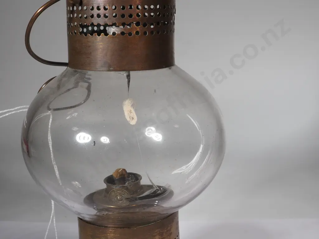 Brass & Circular Glass Marine Lantern. Image 1++