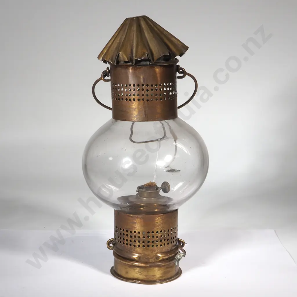 Brass & Circular Glass Marine Lantern. Image 1++