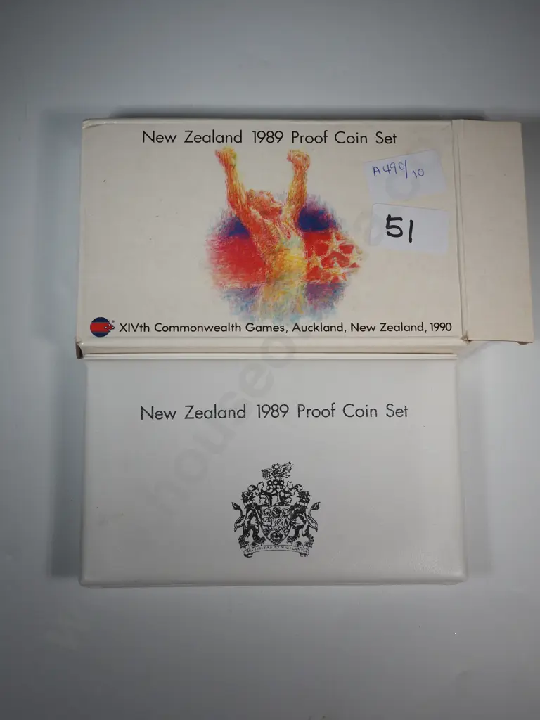 New Zealand - 1989 - Annual Proof Coin Set - Commonwealth Games Image 1++