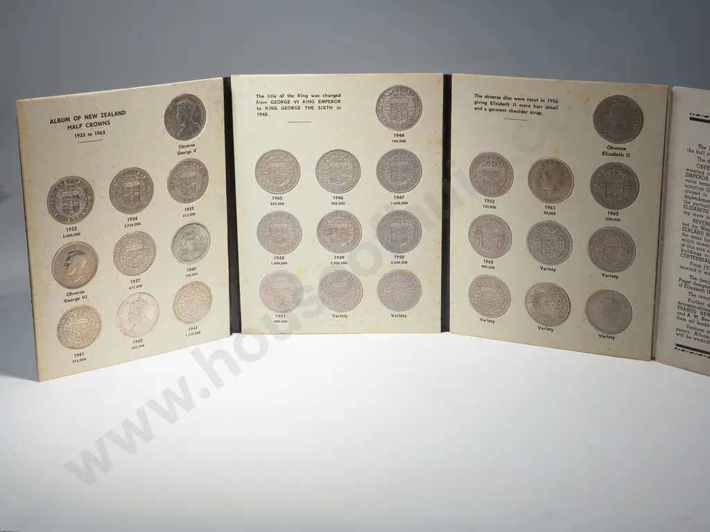 Bertrand New Zealand Half Crowns Album - Complete Except 1940  Image 1++