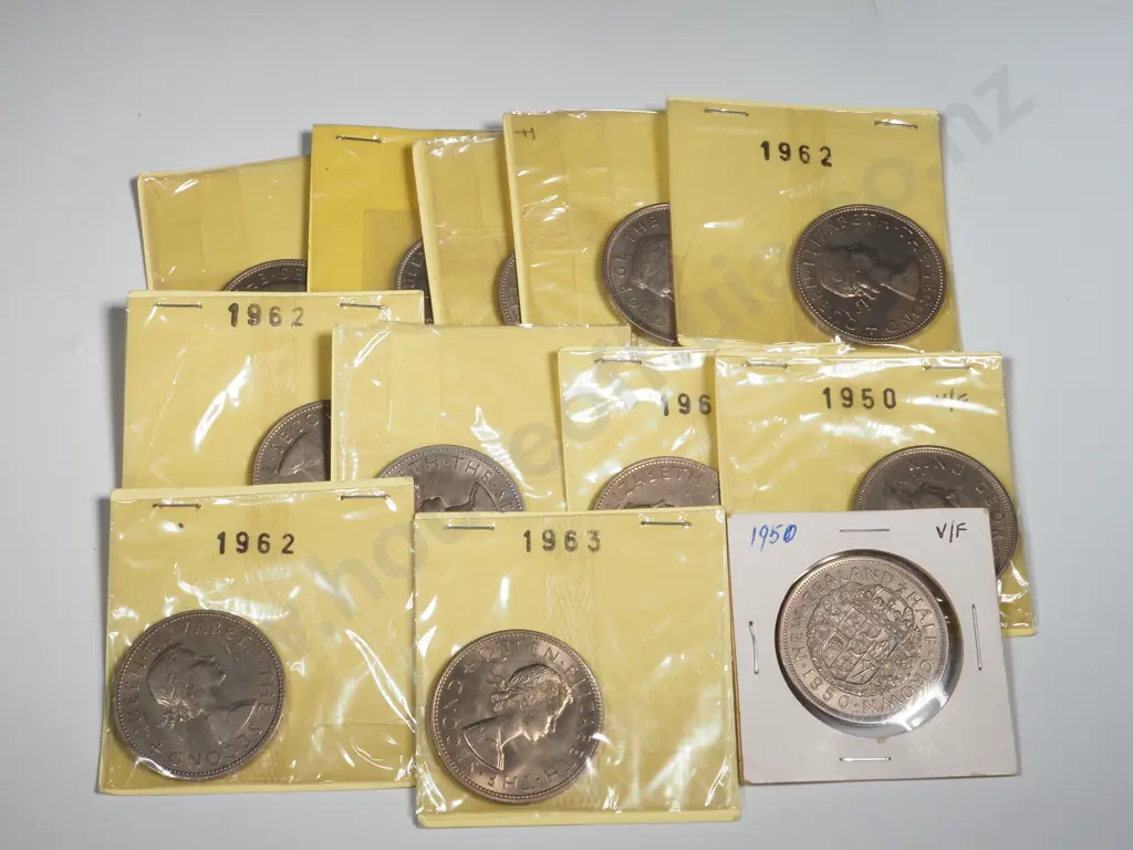 14 New Zealand Post 1947 Half Crowns - Better Grades Image 1++