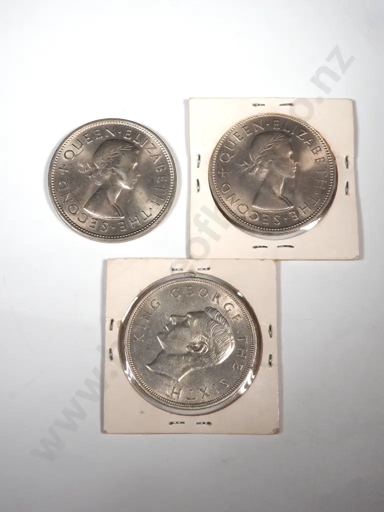 One 1949 New Zealand Crown & Two 1953 New Zealand Crowns  Image 1++