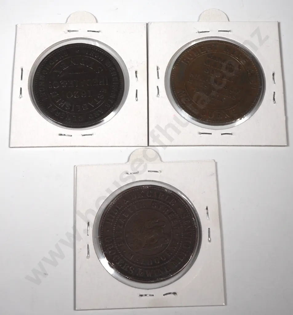 Three Carded Australia Trade Tokens Image 1++