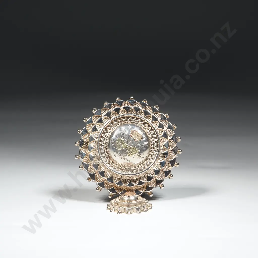 Sterling Siver Brooch w Suspended Pendant - English Hallmarks Image 1++