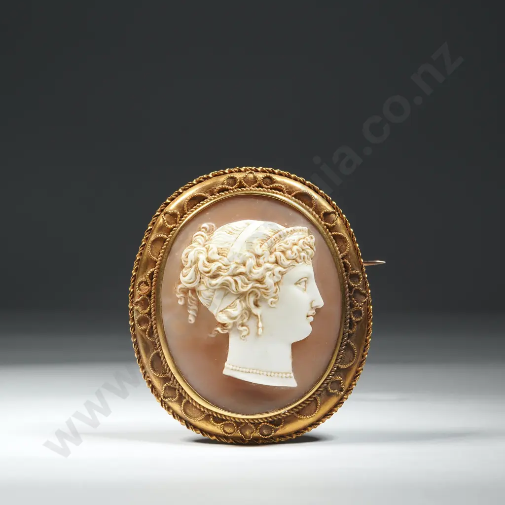 Exceptionnel Antique Large 15ct Gold Cameo Brooch Image 1++