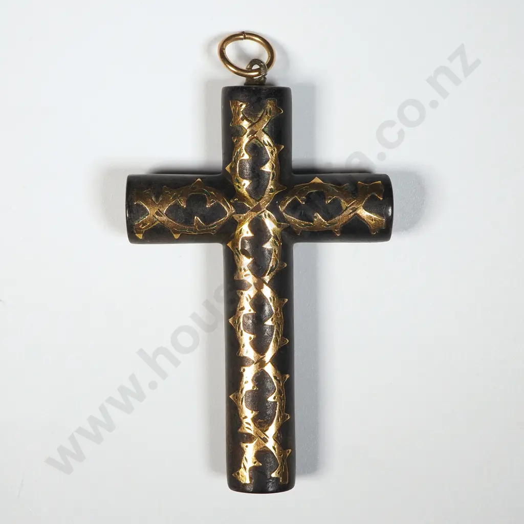 Victorian Ebony & Gold Cross Image 1++