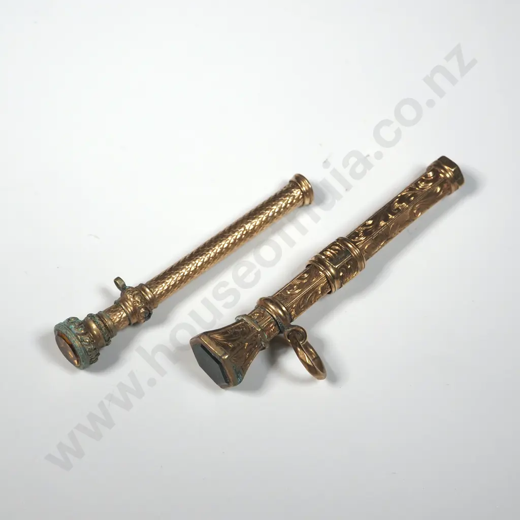 Two Rolled Gold Pencil Pendants A/F Image 1++