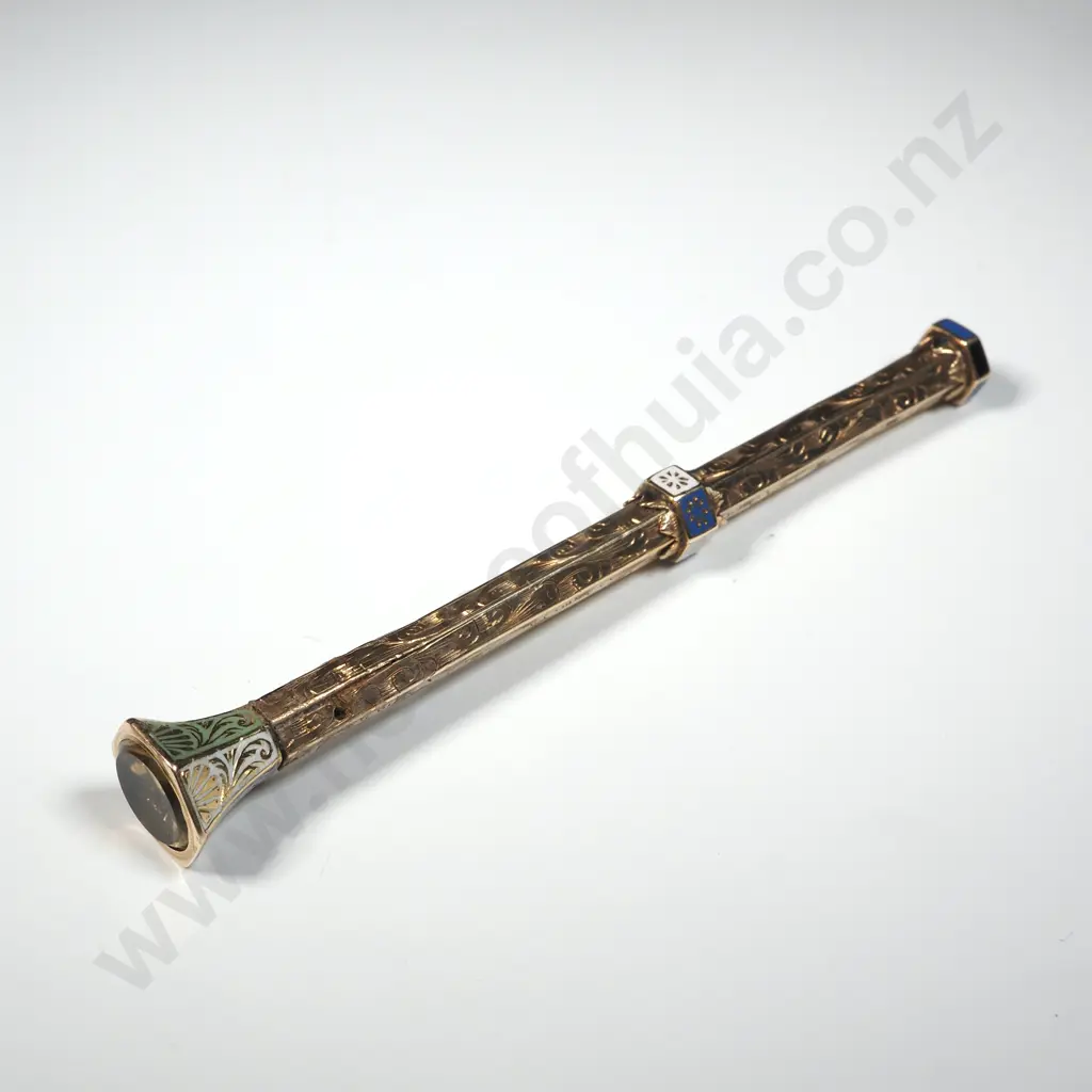 Large Antique 9ct Gold & Enamel  Pencil Image 1++