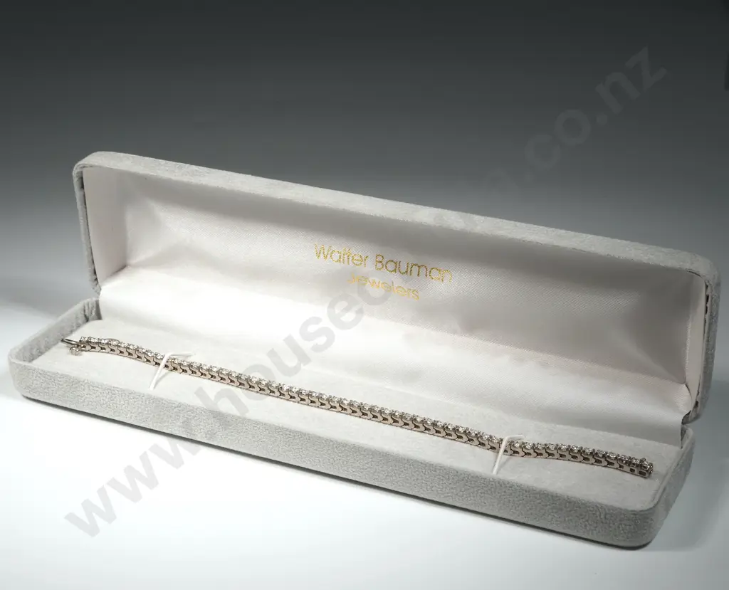 Exceptional 14ct White Gold Diamond Tennis Bracelet Valued at $9890 Image 1++