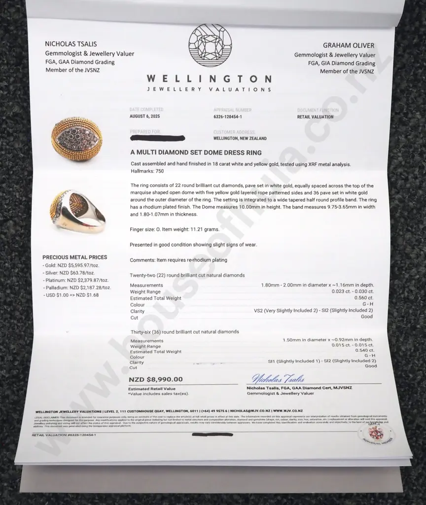 Sparkly 18ct Gold Diamond Set Dome Ring Valued at $8,990.00 Image 1++