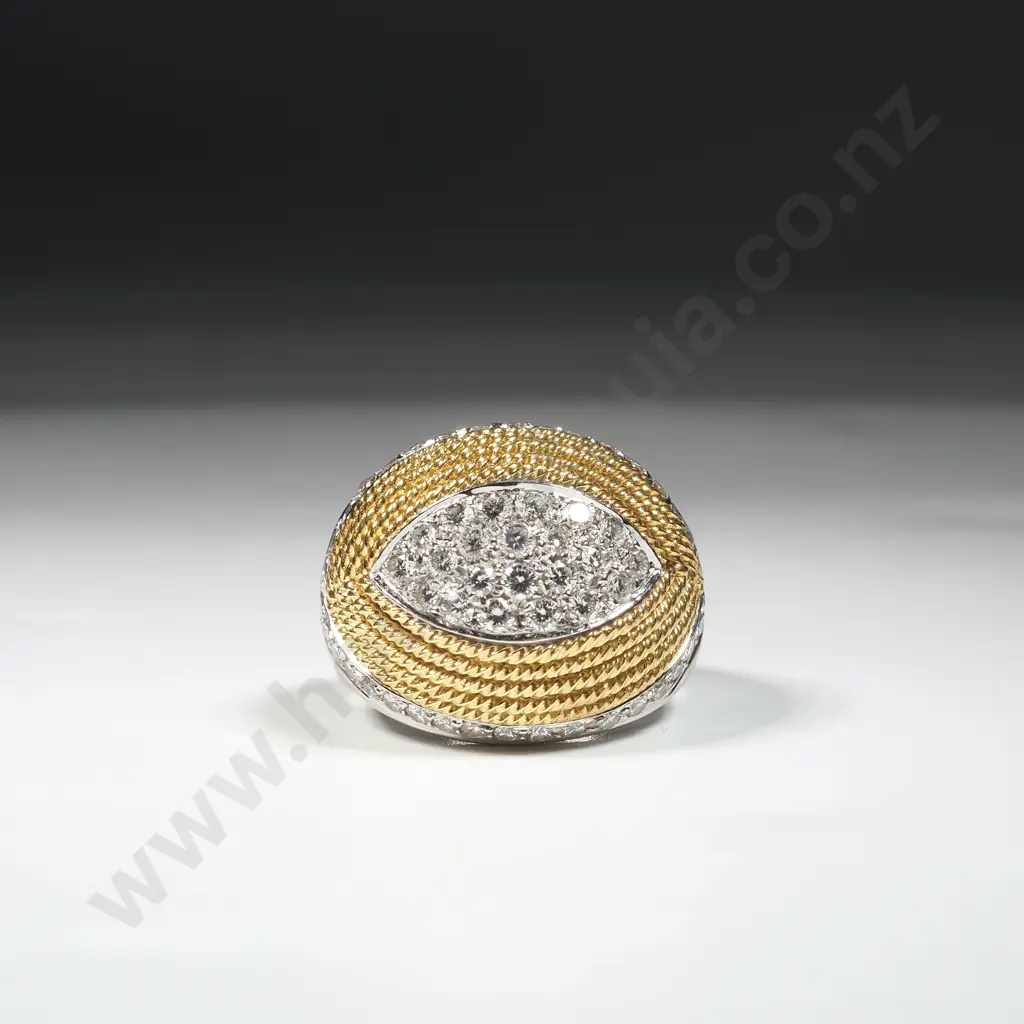 Sparkly 18ct Gold Diamond Set Dome Ring Valued at $8,990.00 Image 1++
