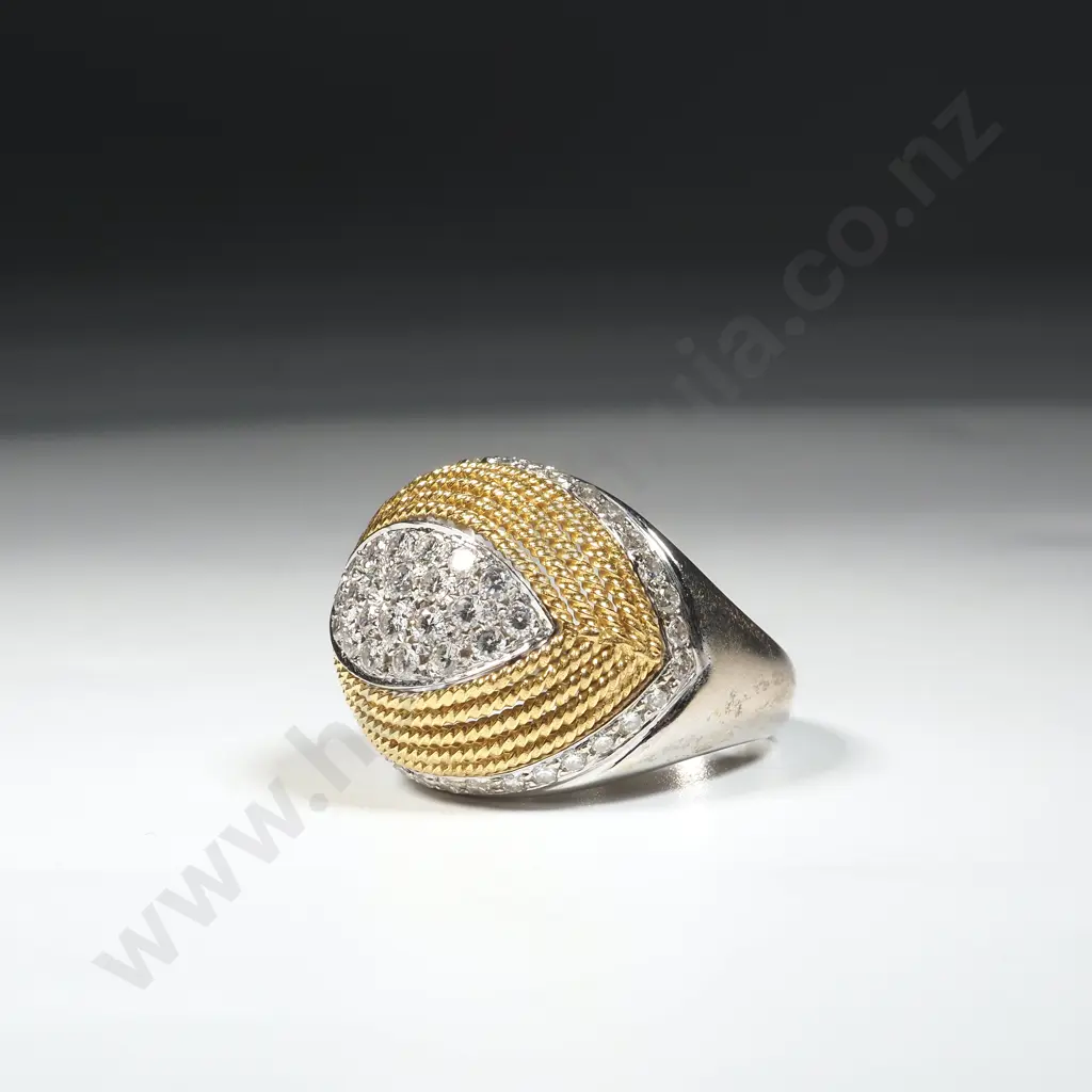 Sparkly 18ct Gold Diamond Set Dome Ring Valued at $8,990.00 Image 1++