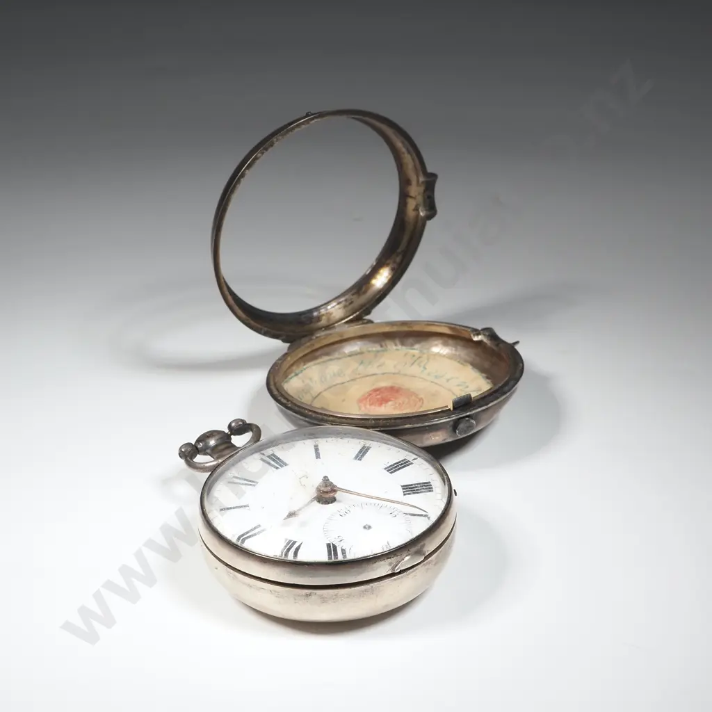 1814 Dated Sterling Silver Pear Case Pocket Watch w Later Key A/F Image 1++