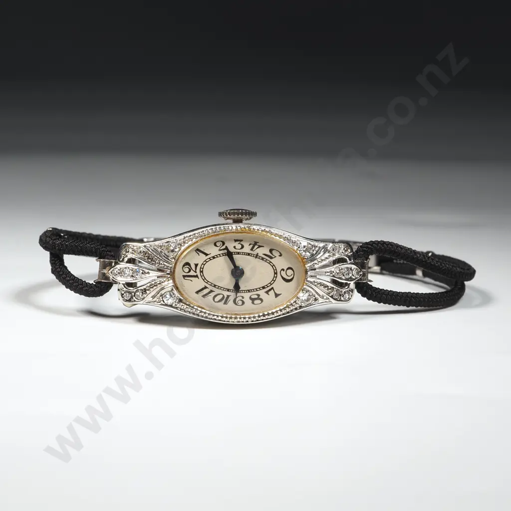 18ct Gold & Sparkly White Gem Wrist Watch Image 1++