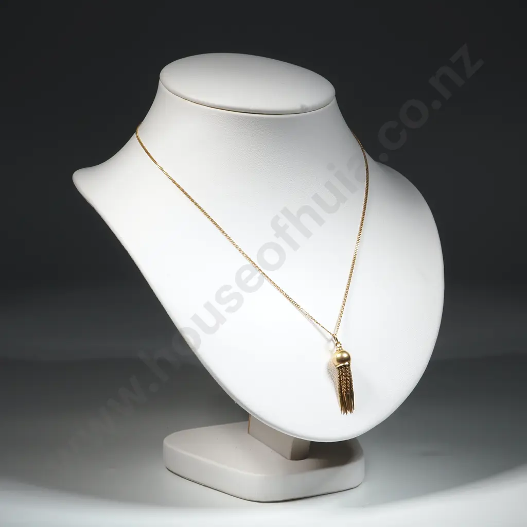 9ct Gold Victorian Tassle on 9ct Chain Image 1++