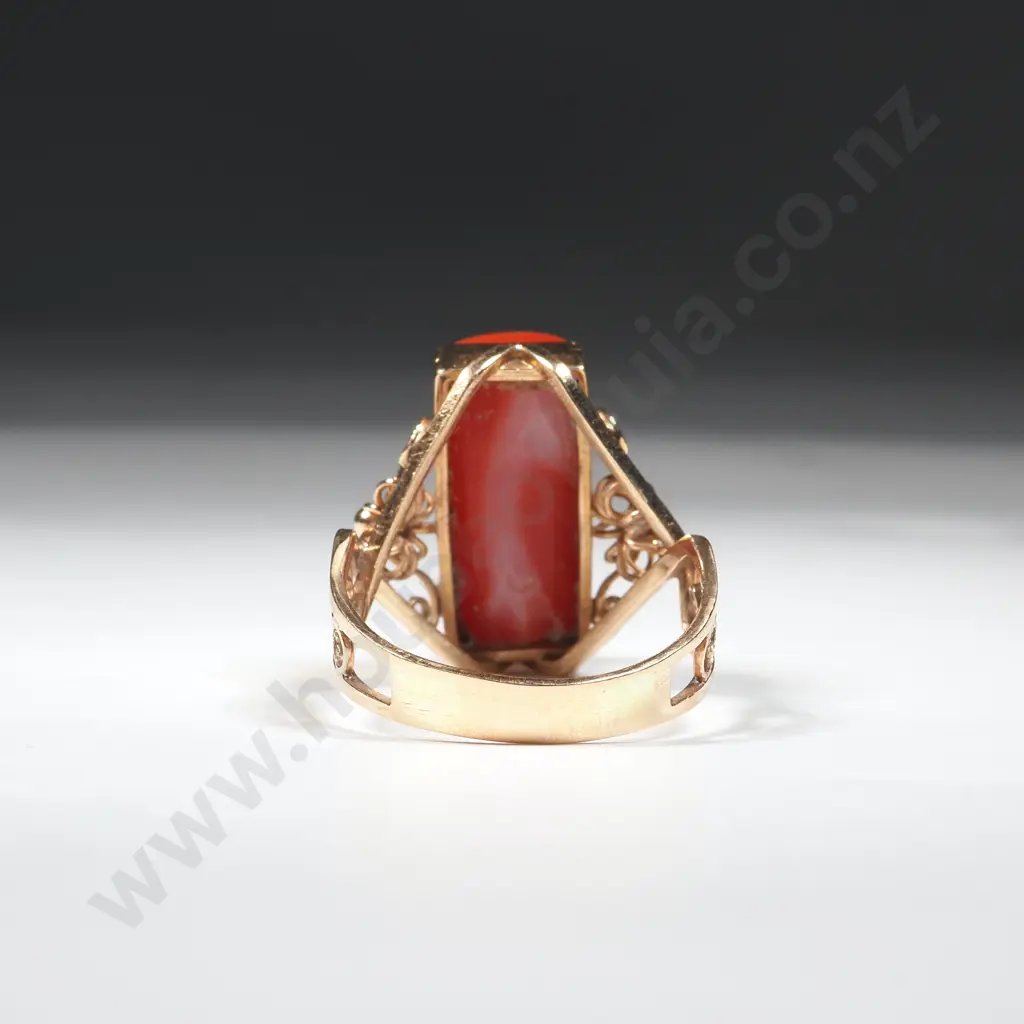 18ct Gold Carnelian Ring Image 1++