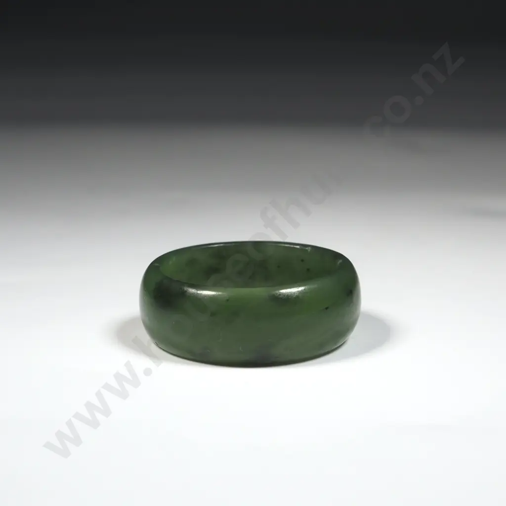 Solid Greenstone Ring - Size P Image 1++