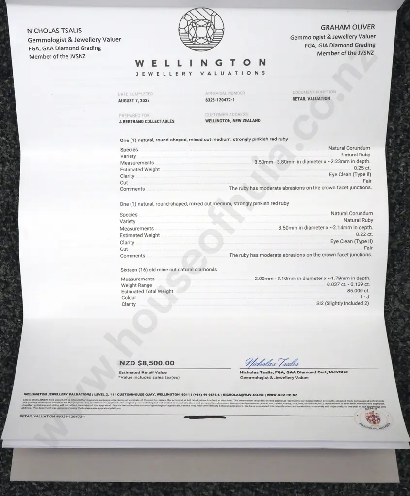 Antique 15ct Rose Gold Ruby & Diamond Oval Cluster Ring Valued at $8,500.00 Image 1++