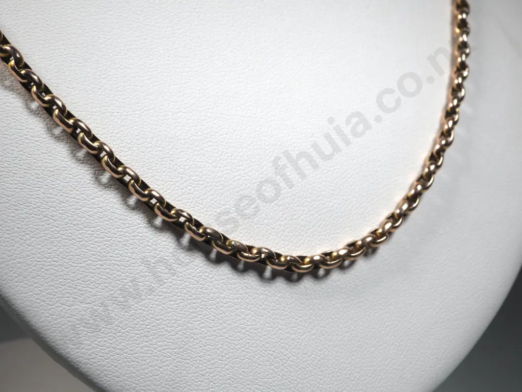 9ct Gold Edwardian Belcher Link Part Muff Chain Image 1++