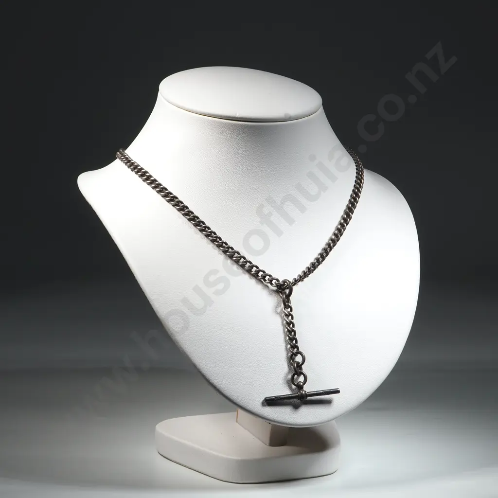 Antique Sterling Silver Fob Chain Image 1++