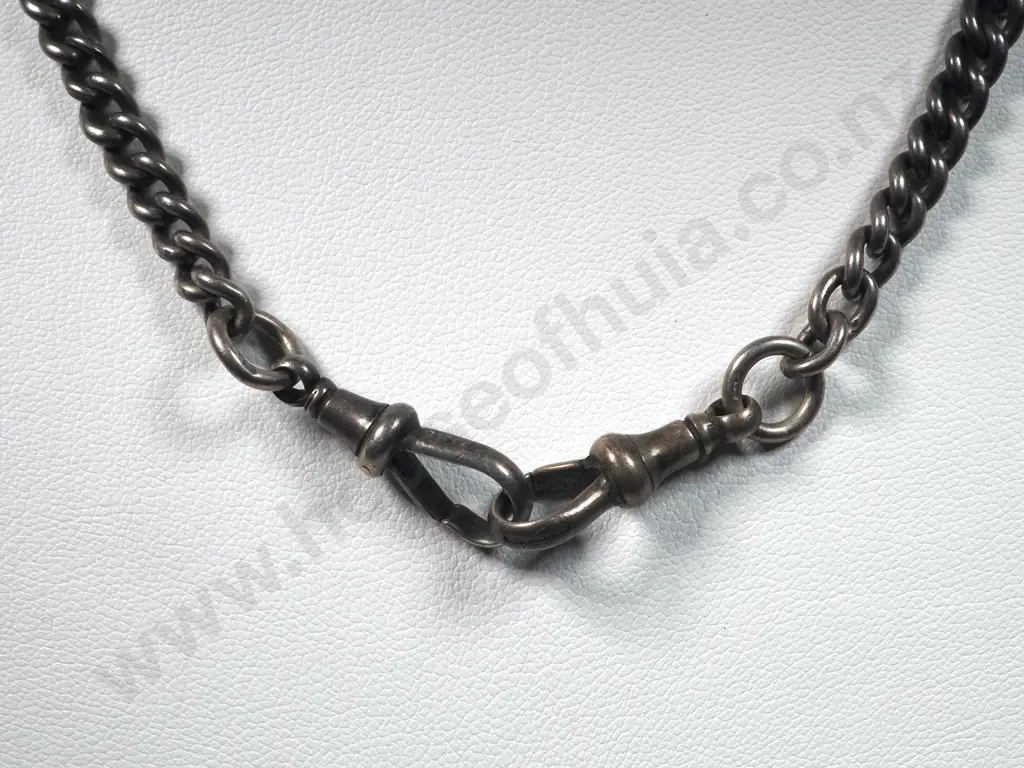 Antique Sterling Silver Fob Chain Image 1++