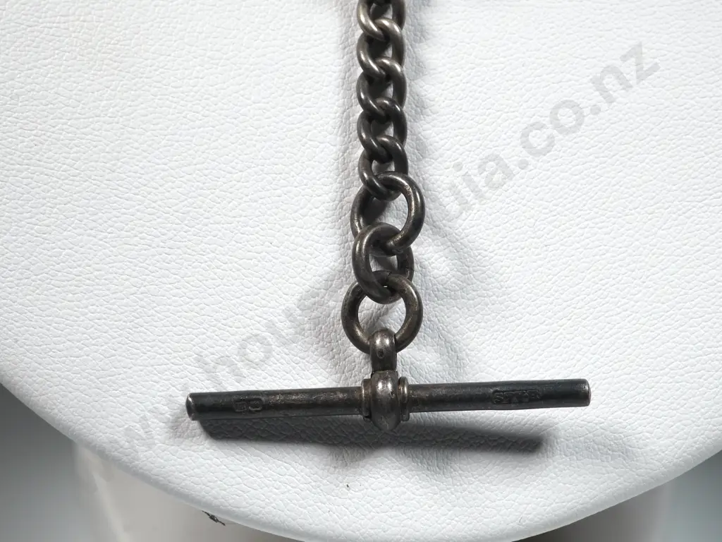 Antique Sterling Silver Fob Chain Image 1++