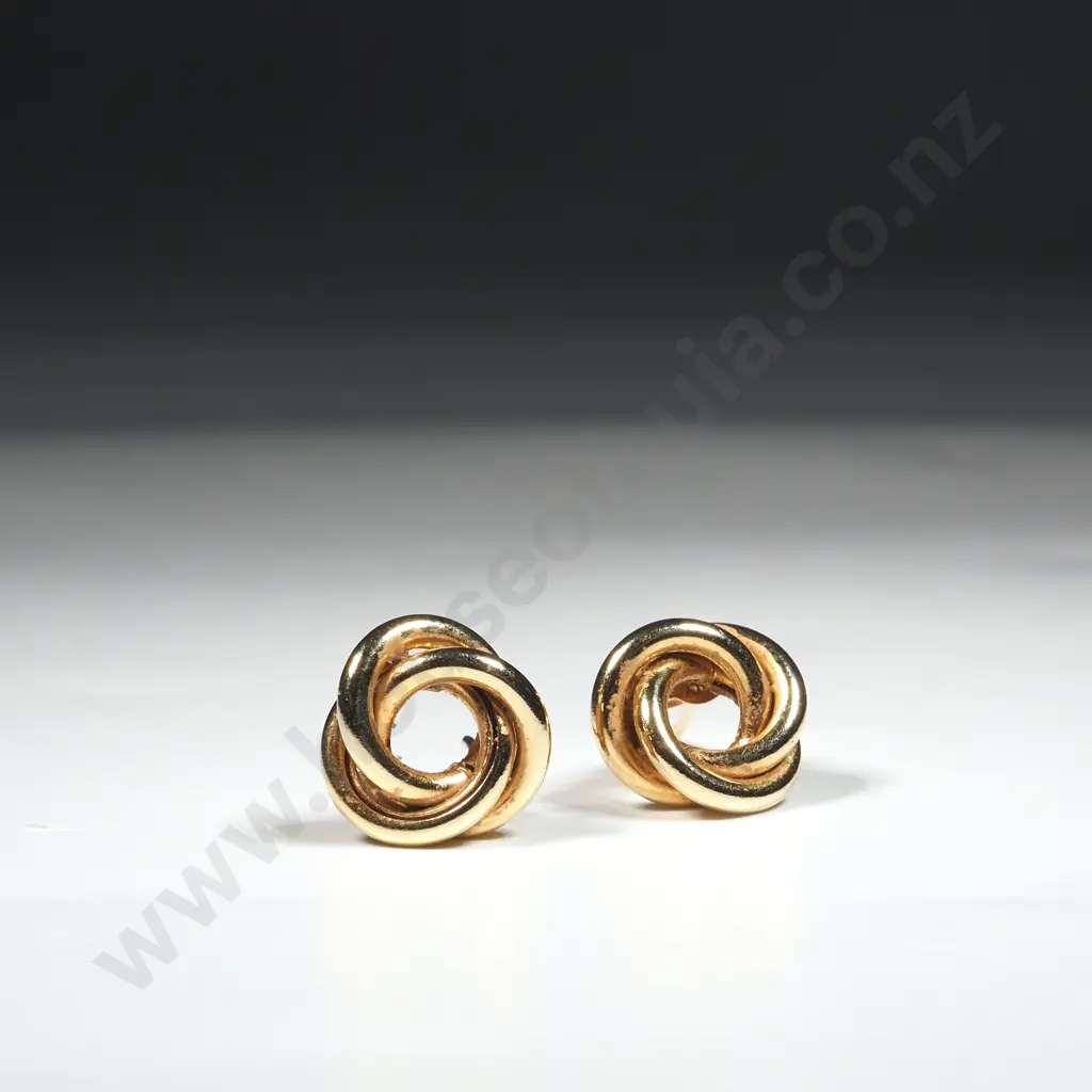 9ct Gold Circular Earrings Image 1++