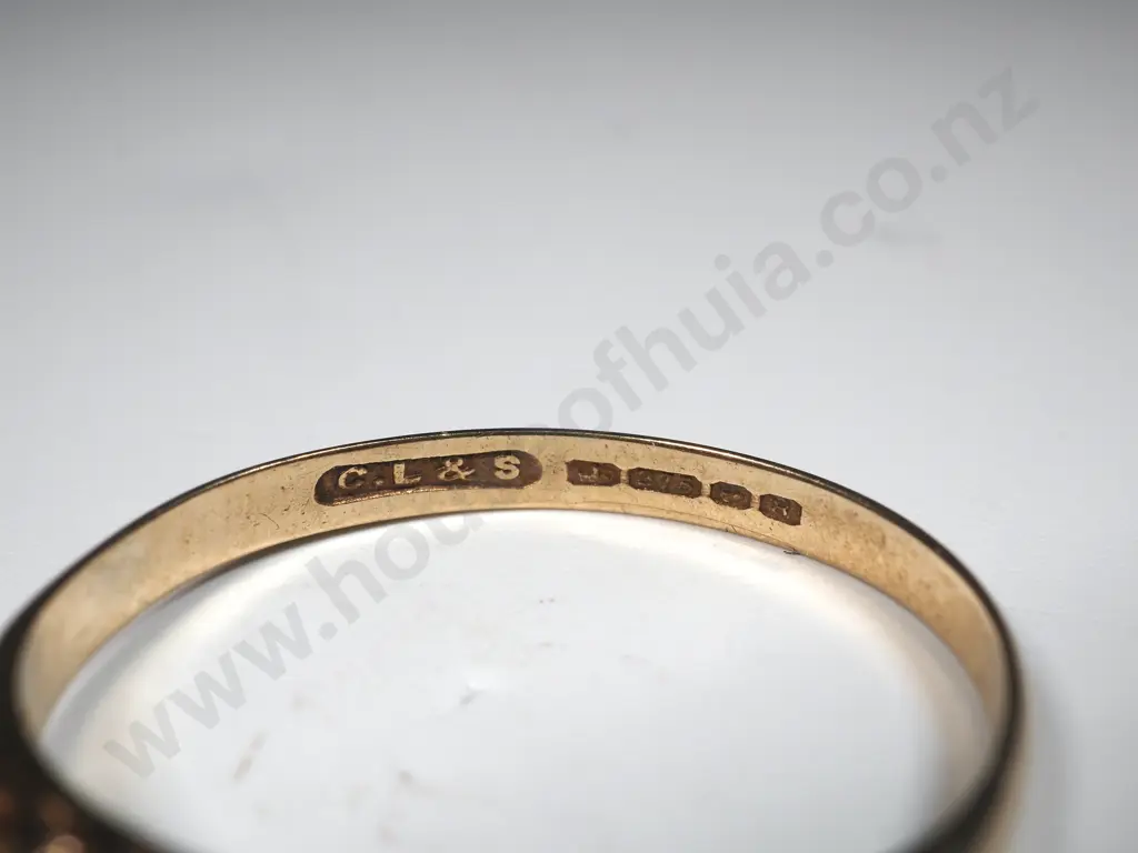 9ct Gold Five Ruby Bridge Set Ring English Hallmarks Image 1++