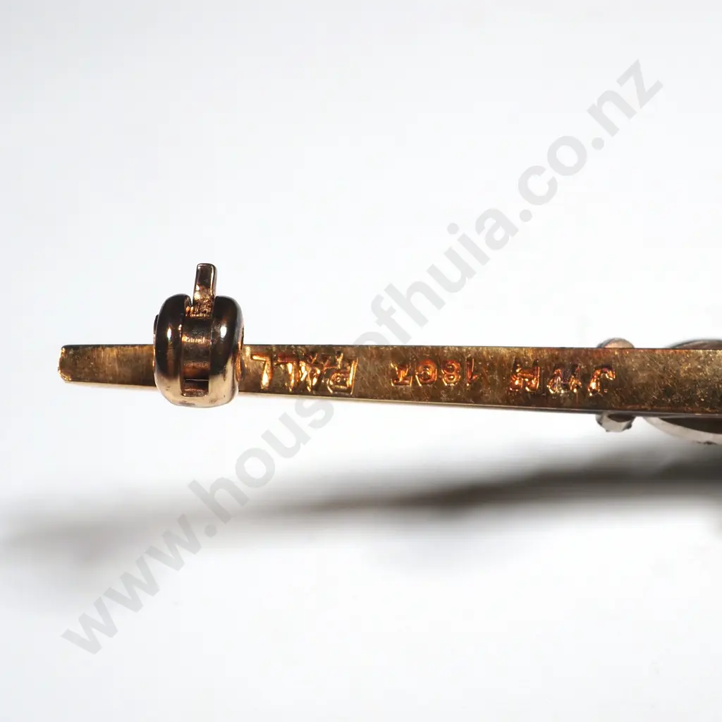 18ct Gold Ruby & Diamond Brooch Valued at $3,690.00 Image 1++