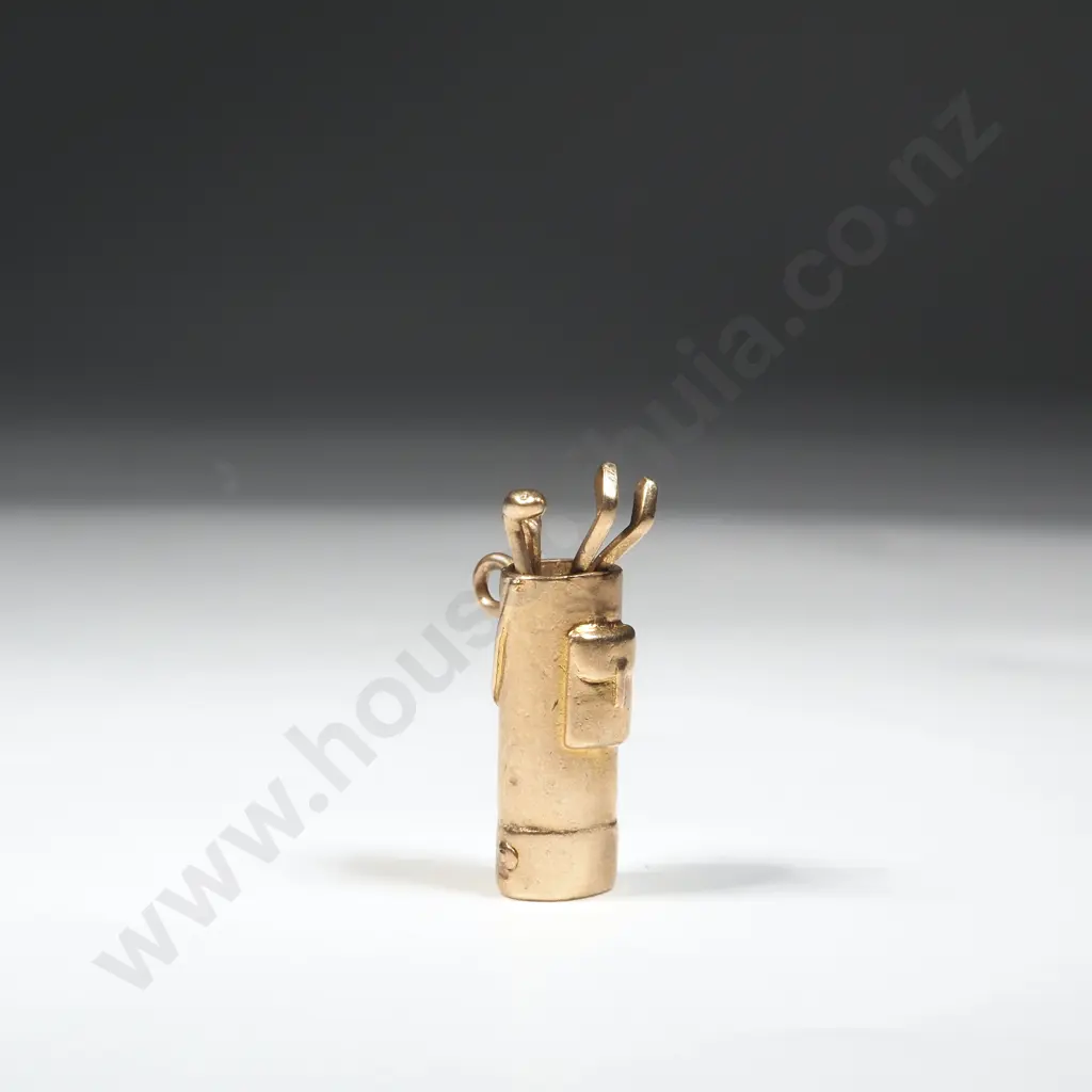 9ct Gold Articulated Golf Club Pendant w English Hallmarks Image 1++