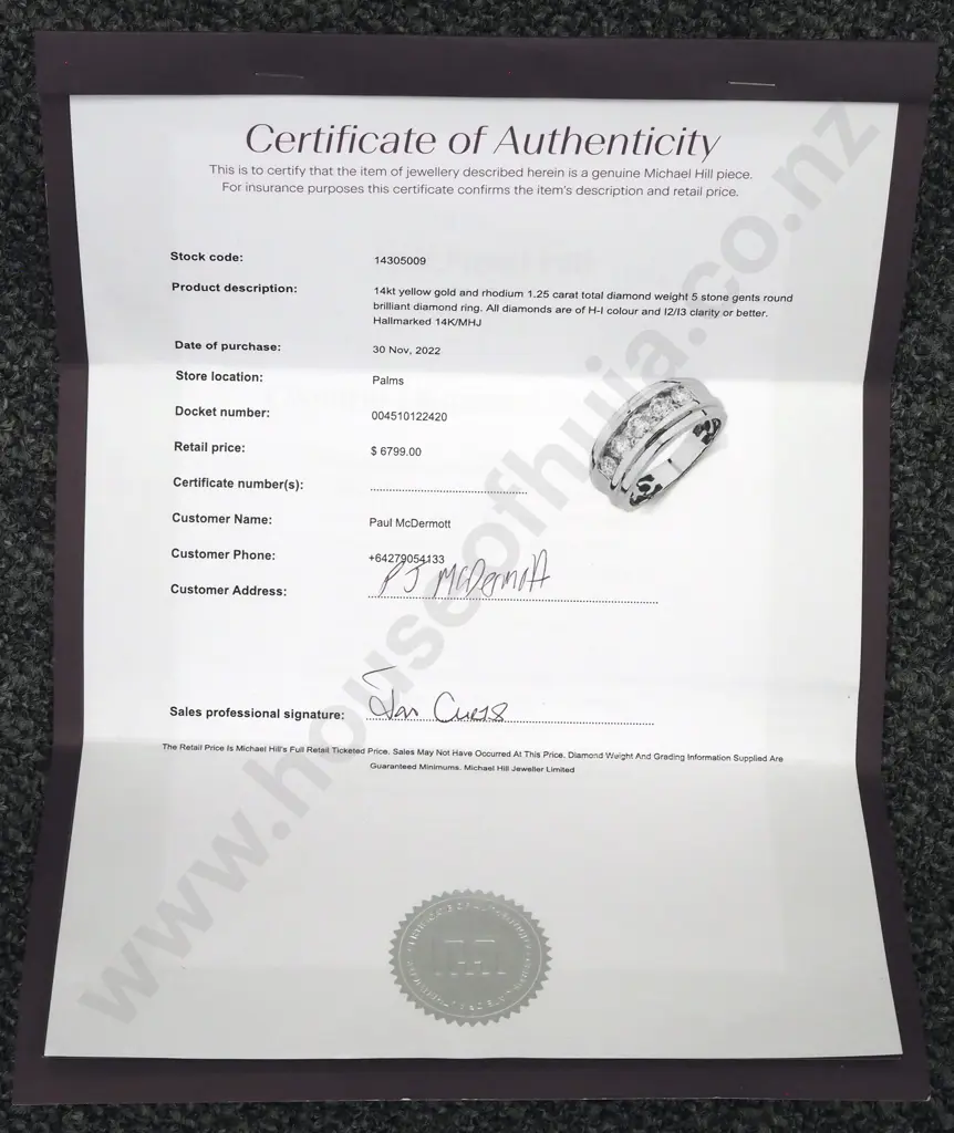 Substantial Michael Hill 14ct Gold & Diamond Ring Image 1++