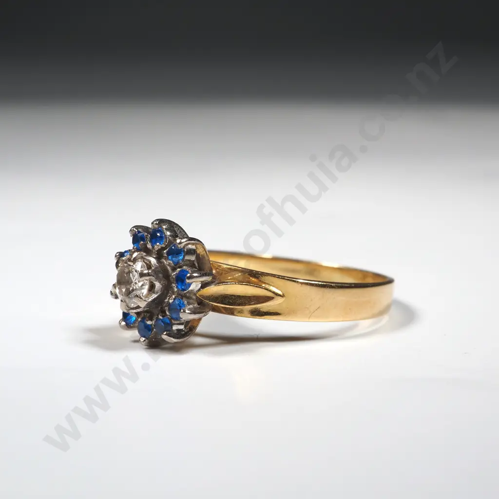 18ct Gold Diamond Ring & Sapphire Ring Image 1++
