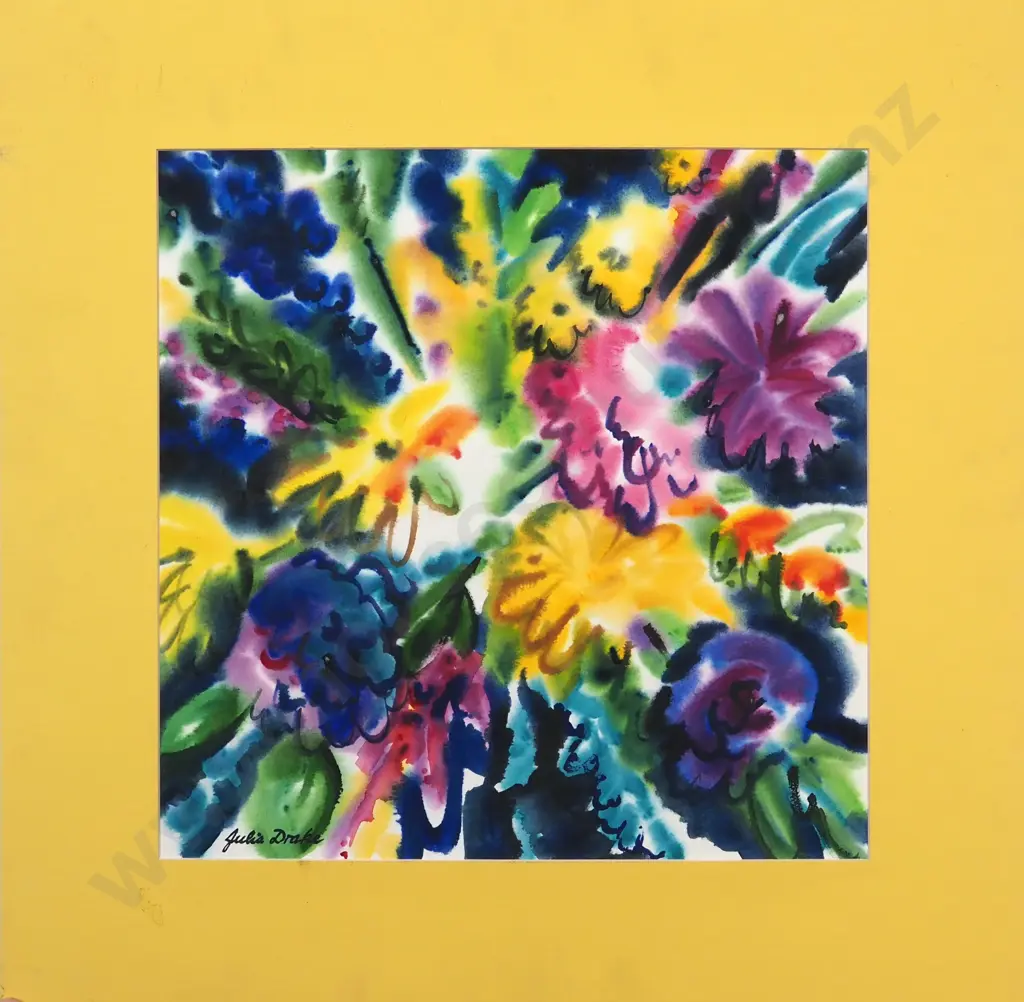 Julia Drake. Floral Study. Watercolour on Board. Image 1++