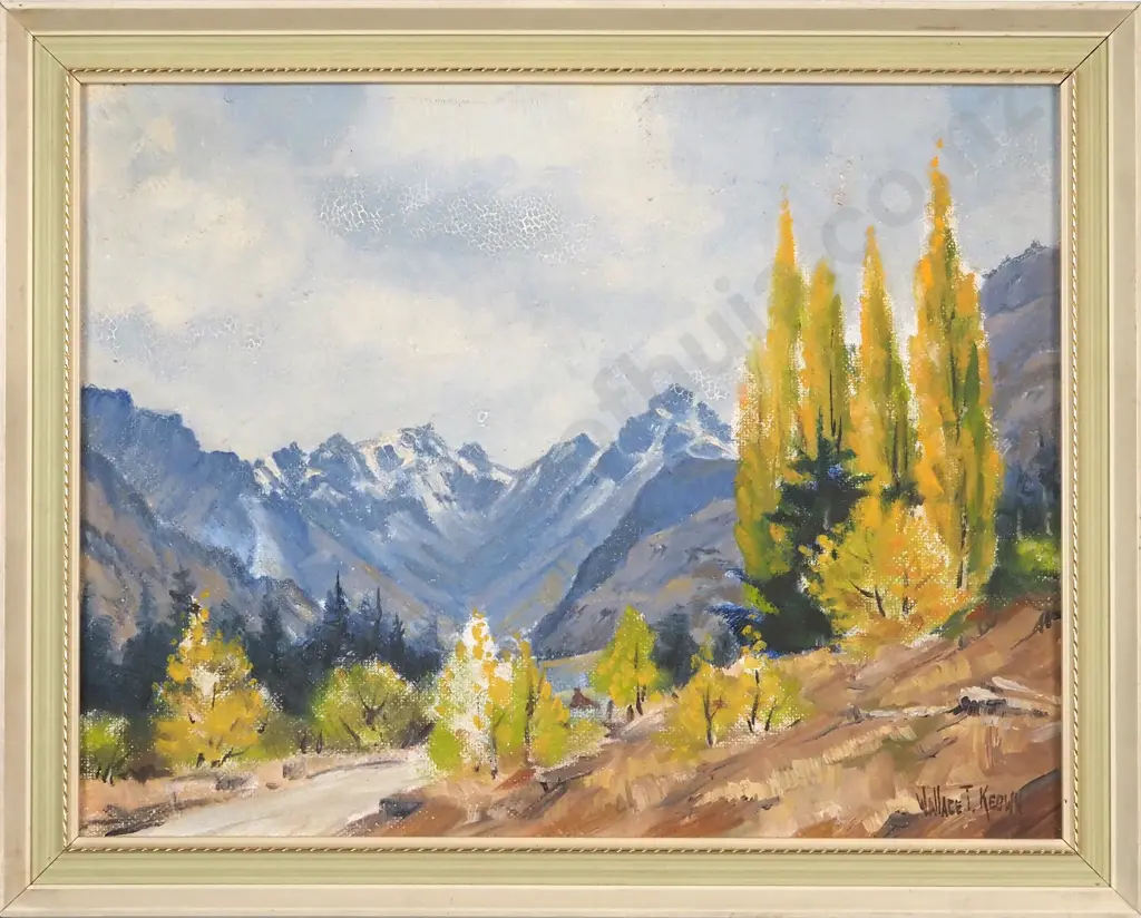 Wallace T. Keown. Mountain Landscape. Oil on Board. Image 1++